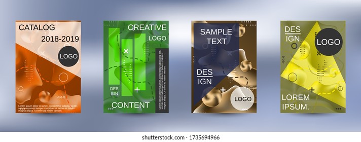 Minimum vector coverage. A set of modern abstract covers. Easily editable soft colored vector illustration. Smooth banner template.