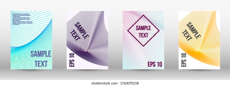 Minimum vector coverage.  A set of modern abstract oblong objects from vector abstract lines. Wave lines.Striped background.  Trendy geometric patterns. EPS10 Vector Design.
