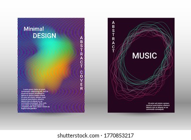 Cobertura vectorial mínima.  Un conjunto de cubiertas abstractas modernas. La música cubre tu diseño, un gran diseño para cualquier propósito.  Concepto vector de negocio.