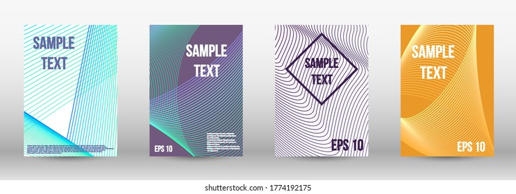 Minimum vector coverage.  A set of modern abstract oblong objects from vector abstract lines. Wave lines.Striped background.  Trendy geometric patterns. EPS10 Vector Design.