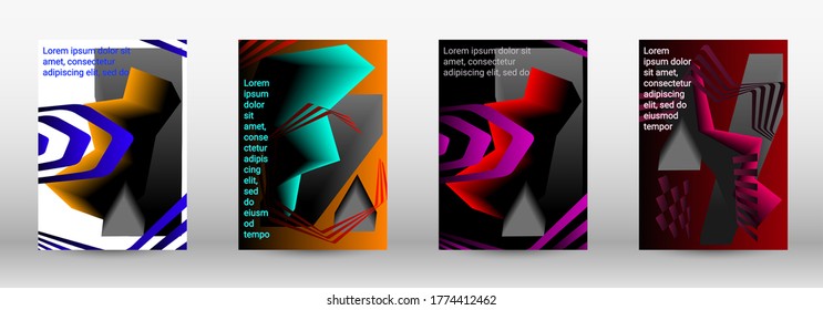Minimum vector coverage. A set of modern abstract covers. Trendy cover design of curved lines, geometric shapes. Vector illustration. EPS 10.