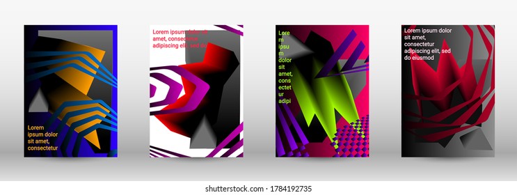 Minimum vector coverage. A set of modern abstract covers. Trendy cover design of curved lines, geometric shapes. Vector illustration. EPS 10.