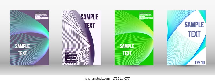 Minimum vector coverage.  A set of modern abstract oblong objects from vector abstract lines. Geometric template with lines for booklet cover. Trendy geometric patterns. EPS10 Vector Design.