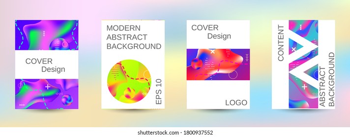 Minimum vector coverage. A set of modern abstract covers. Easily editable soft colored vector illustration. Smooth banner template.