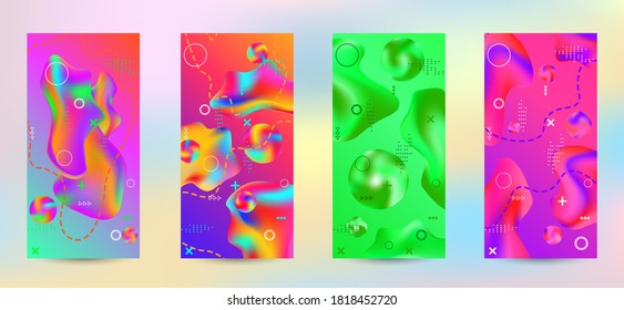 Mindestvektorabdeckung. Eine Reihe moderner abstrakter Cover. Kreative, flüssige Hintergründe aus aktuellen Formularen, um ein modisches abstraktes Cover, Banner, Poster, Booklet zu entwerfen.