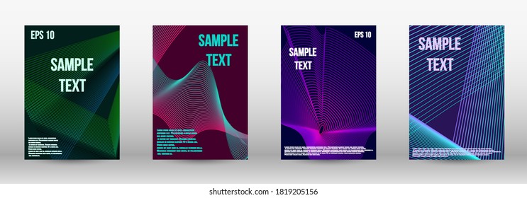 Minimum vector coverage.  A set of modern abstract oblong objects from vector abstract lines. Wave lines.Striped background.  Trendy geometric patterns. EPS10 Vector Design.