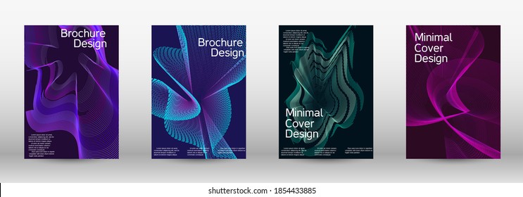 Minimum vector coverage.  A set of modern abstract covers. Creative fluid colors backgrounds.  Vector illustration. EPS 10. 