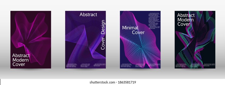 Minimum vector coverage.  A set of modern abstract covers. Creative fluid colors backgrounds.  Vector illustration. EPS 10. 