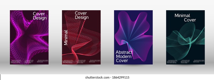 Minimum vector coverage.  A set of modern abstract covers. Creative fluid colors backgrounds.  Vector illustration. EPS 10. 