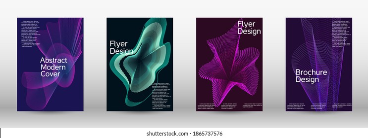 Minimum vector coverage.  A set of modern abstract covers. Creative backgrounds from abstract lines to create a fashionable abstract cover, banner, poster, booklet. Vector illustration. EPS 10. 