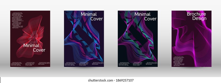 Minimum vector coverage.  A set of modern abstract covers. Creative backgrounds from abstract lines to create a fashionable abstract cover, banner, poster, booklet. Vector illustration. EPS 10. 