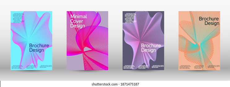 Minimum vector coverage. A set of modern abstract covers. Future futuristic template with abstract current forms for banner design, poster, booklet, report, journal. 
