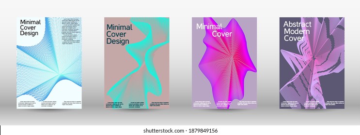 Minimum vector coverage. A set of modern abstract covers. Creative fluid backgrounds from current forms to design a fashionable abstract cover, banner, poster, booklet.