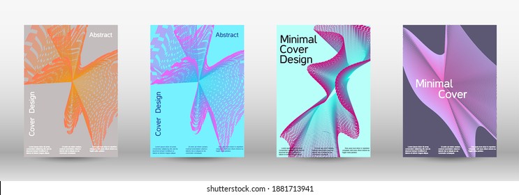 Minimum vector coverage. A set of modern abstract covers. Creative backgrounds from abstract lines to create a fashionable abstract cover, banner, poster, booklet.