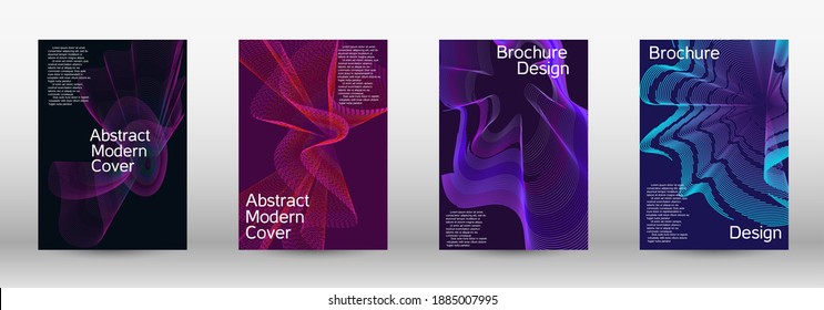 Minimum vector coverage.  A set of modern abstract covers. Creative fluid colors backgrounds.  Vector illustration. EPS 10. 