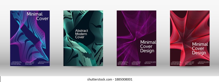 Minimum vector coverage.  A set of modern abstract covers. Creative fluid colors backgrounds.  Vector illustration. EPS 10. 