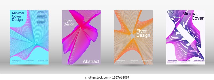 Minimum vector coverage. A set of modern abstract covers. Creative backgrounds from abstract lines to create a fashionable abstract cover, banner, poster, booklet.