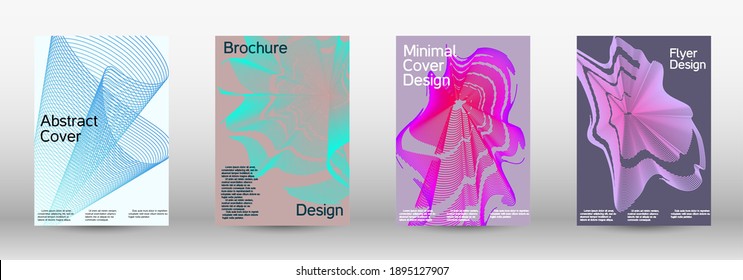 Minimum vector coverage. A set of modern abstract covers. Creative fluid backgrounds from current forms to design a fashionable abstract cover, banner, poster, booklet.