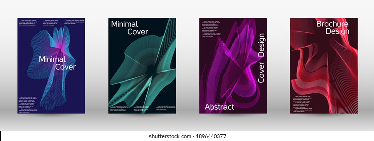 Minimum vector coverage.  A set of modern abstract covers. Creative fluid colors backgrounds.  Vector illustration. EPS 10. 