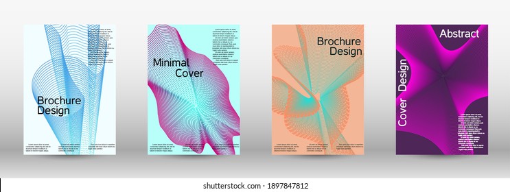 Minimum vector coverage. A set of modern abstract covers. Future futuristic template with abstract current forms for banner design, poster, booklet, report, journal. 