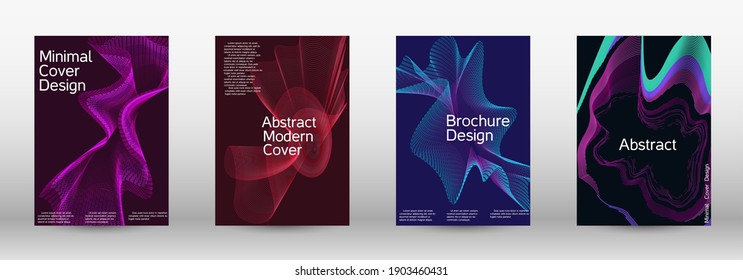 Minimum vector coverage.  A set of modern abstract covers. Creative backgrounds from abstract lines to create a fashionable abstract cover, banner, poster, booklet. Vector illustration. EPS 10. 