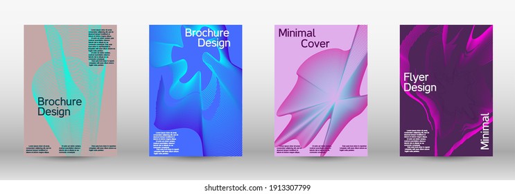 Minimum vector coverage. A set of modern abstract covers. Creative backgrounds from abstract lines to create a fashionable abstract cover, banner, poster, booklet.