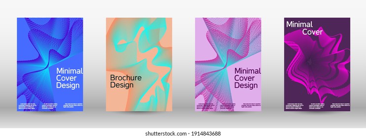 Minimum vector coverage. A set of modern abstract covers. Creative backgrounds from abstract lines to create a fashionable abstract cover, banner, poster, booklet.