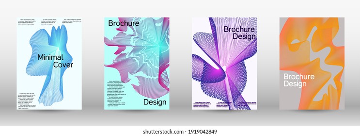 Minimum vector coverage. A set of modern abstract covers. Future futuristic template with abstract current forms for banner design, poster, booklet, report, journal.