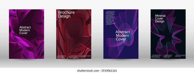 Minimum vector coverage.  A set of modern abstract covers. Creative fluid colors backgrounds.  Vector illustration. EPS 10. 