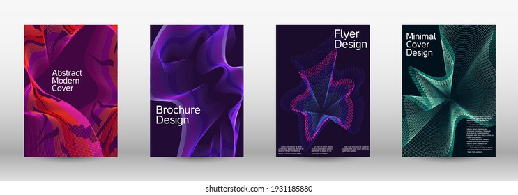 Minimum vector coverage.  A set of modern abstract covers. Creative backgrounds from abstract lines to create a fashionable abstract cover, banner, poster, booklet. Vector illustration. EPS 10. 