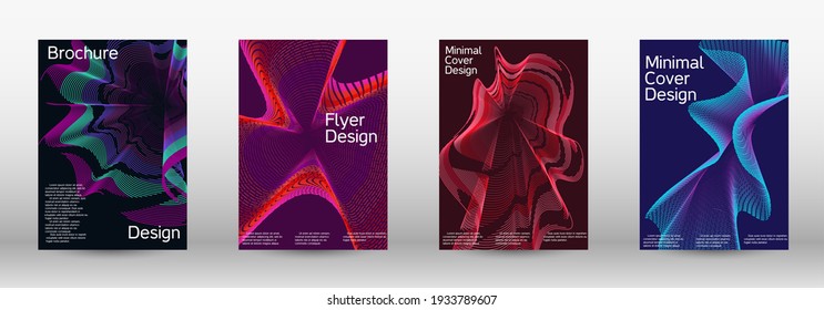 Minimum vector coverage.  A set of modern abstract covers. Creative fluid colors backgrounds.  Vector illustration. EPS 10. 