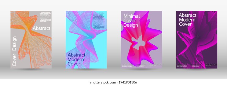 Minimum vector coverage. A set of modern abstract covers. Creative backgrounds from abstract lines to create a fashionable abstract cover, banner, poster, booklet.