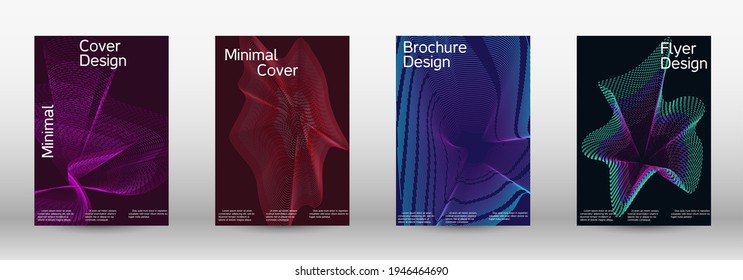 Minimum vector coverage.  A set of modern abstract covers. Creative fluid colors backgrounds.  Vector illustration. EPS 10. 