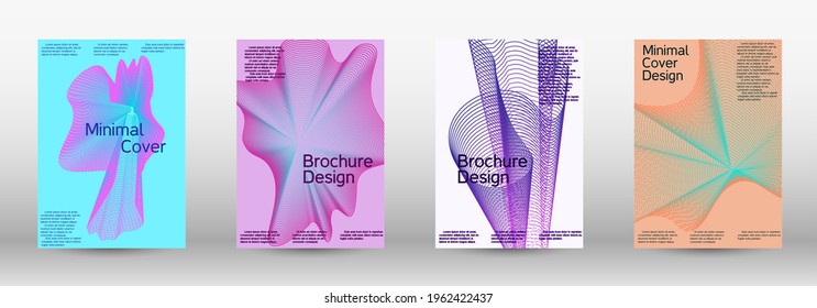 Minimum vector coverage. A set of modern abstract covers. Future futuristic template with abstract current forms for banner design, poster, booklet, report, journal. 