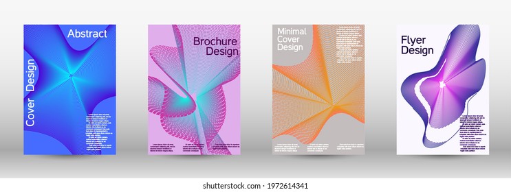 Minimum vector coverage. A set of modern abstract covers. Creative backgrounds from abstract lines to create a fashionable abstract cover, banner, poster, booklet.