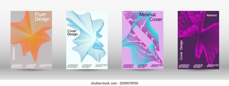 Minimum vector coverage. A set of modern abstract covers. Creative fluid backgrounds from current forms to design a fashionable abstract cover, banner, poster, booklet.
