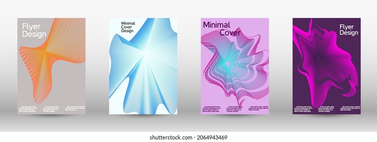 Minimum vector coverage. A set of modern abstract covers. Creative backgrounds from abstract lines to create a fashionable abstract cover, banner, poster, booklet.