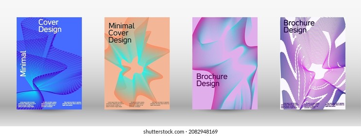 Minimum vector coverage. A set of modern abstract covers. Future futuristic template with abstract current forms for banner design, poster, booklet, report, journal. 