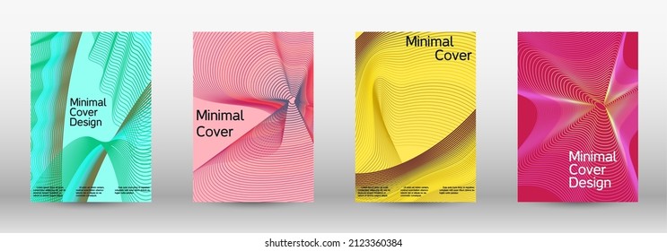 Minimum vector coverage. A set of modern abstract covers. Modern design template. Creative backgrounds from abstract lines to create a fashionable abstract cover, banner, poster, booklet.