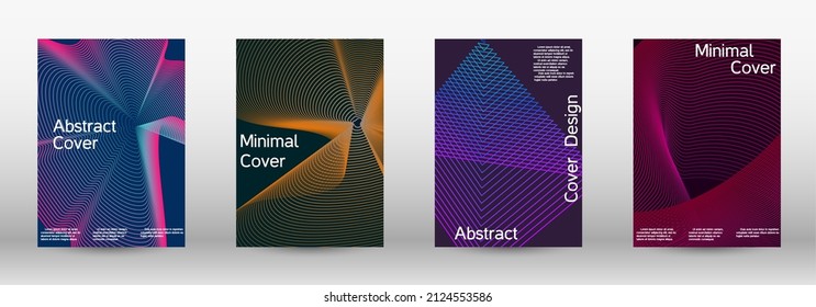 Minimum vector coverage. A set of modern abstract covers. Modern design template. Creative backgrounds from abstract lines to create a fashionable abstract cover, banner, poster, booklet.