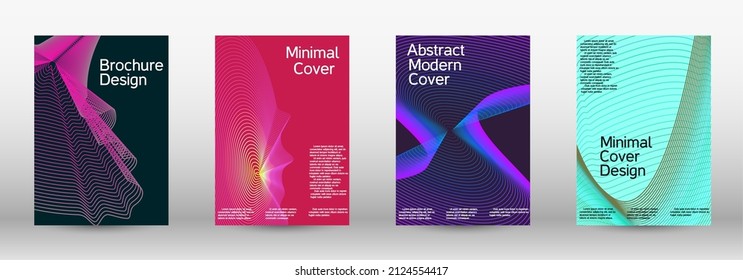 Minimum vector coverage. A set of modern abstract covers. Modern abstract background. Creative backgrounds from abstract lines to create a fashionable abstract cover, banner, poster, booklet.