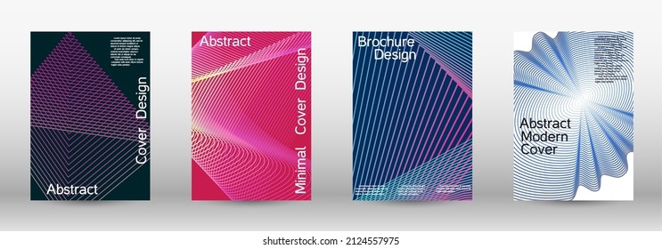 Minimum vector coverage. A set of modern abstract covers. Modern design template. Future futuristic template with abstract current forms for banner design, poster, booklet, report, magazine. 
