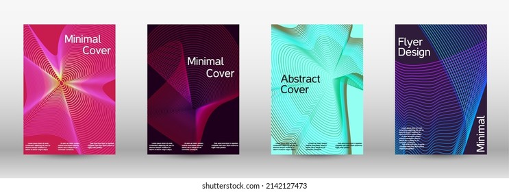 Minimum vector coverage. A set of modern abstract covers. Modern abstract background. Creative backgrounds from abstract lines to create a fashionable abstract cover, banner, poster, booklet.