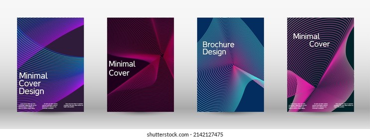 Minimum vector coverage. A set of modern abstract covers. Modern abstract background. Future futuristic template with abstract current forms for banner design, poster, booklet, report, magazine. 