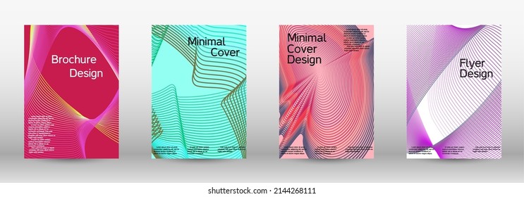 Minimum vector coverage. A set of modern abstract covers. Modern abstract background. Creative backgrounds from abstract lines to create a fashionable abstract cover, banner, poster, booklet.