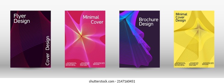 Minimum vector coverage. A set of modern abstract covers. Modern abstract background. Creative backgrounds from abstract lines to create a fashionable abstract cover, banner, poster, booklet.