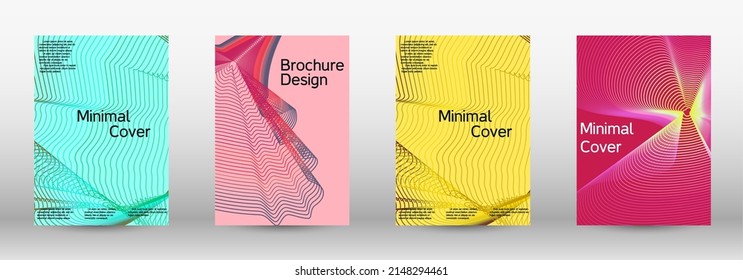 Minimum vector coverage. A set of modern abstract covers. Modern design template. Future futuristic template with abstract current forms for banner design, poster, booklet, report, magazine. 