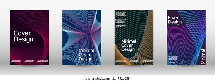 Minimum vector coverage. A set of modern abstract covers. Modern design template. Creative backgrounds from abstract lines to create a fashionable abstract cover, banner, poster, booklet.