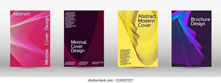 Minimum vector coverage. A set of modern abstract covers. Modern abstract background. Creative backgrounds from abstract lines to create a fashionable abstract cover, banner, poster, booklet.