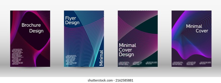 Minimum vector coverage. A set of modern abstract covers. Modern design template. Creative backgrounds from abstract lines to create a fashionable abstract cover, banner, poster, booklet.